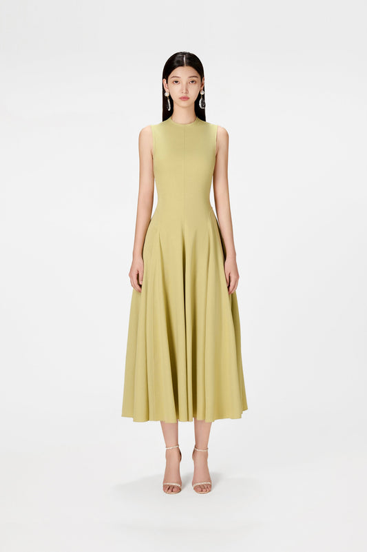 MINT RAW EDGE MIDI DRESS