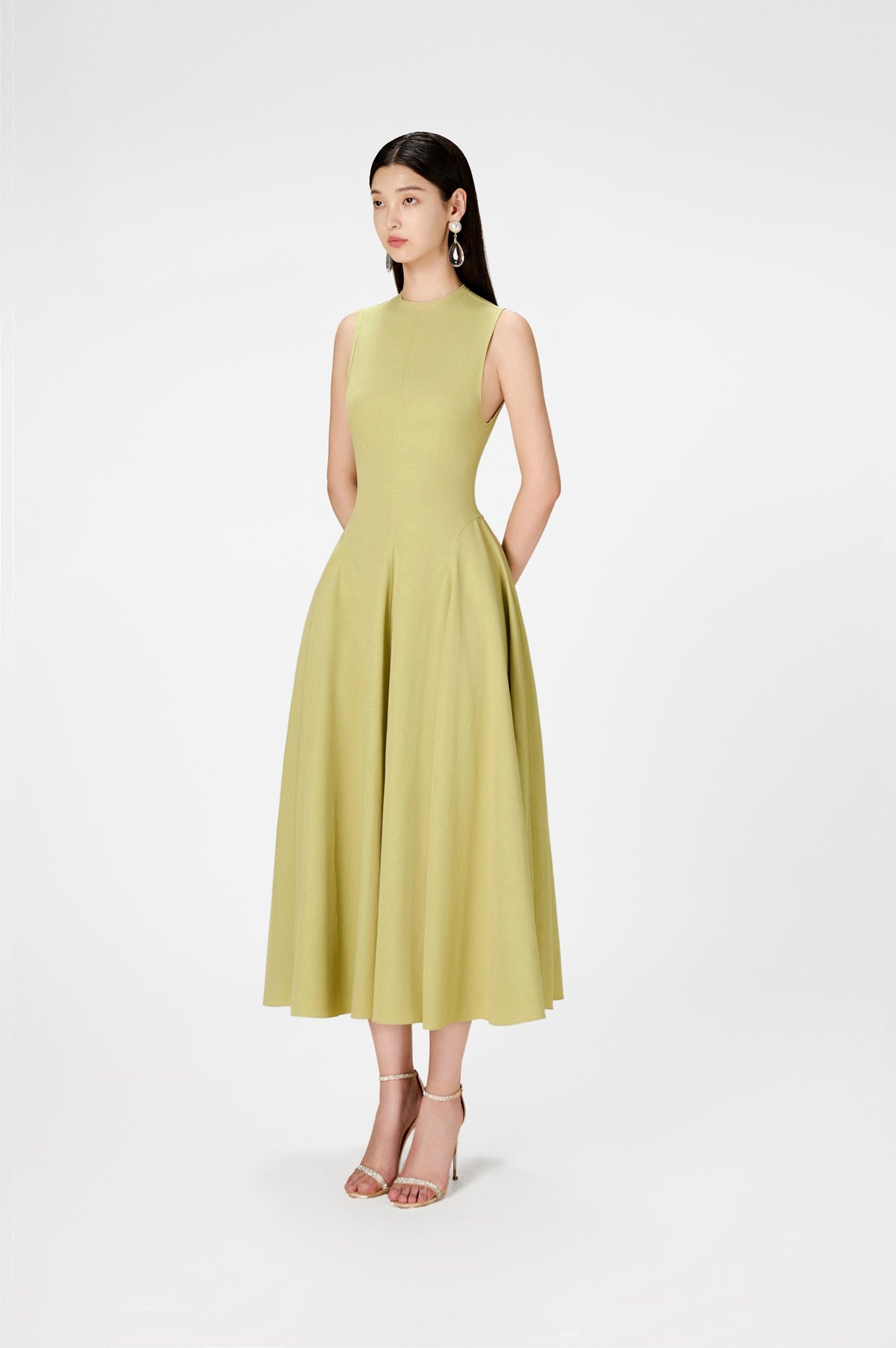MINT RAW EDGE MIDI DRESS