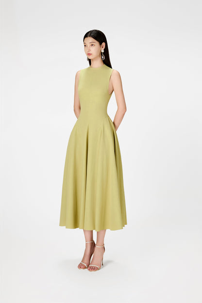 MINT RAW EDGE MIDI DRESS