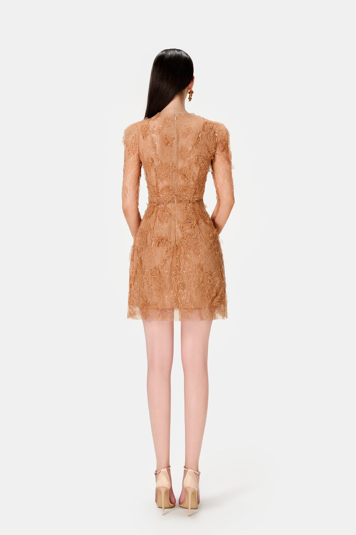 HONEY BEADED LACE MINI DRESS