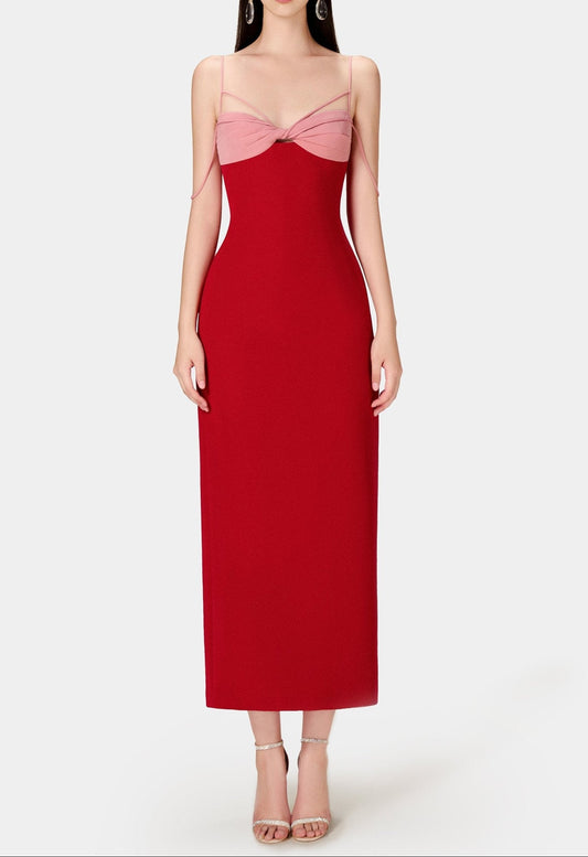 RED TWISTED DRESS