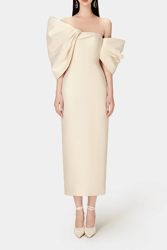 IVORY BIG BOW DRESS