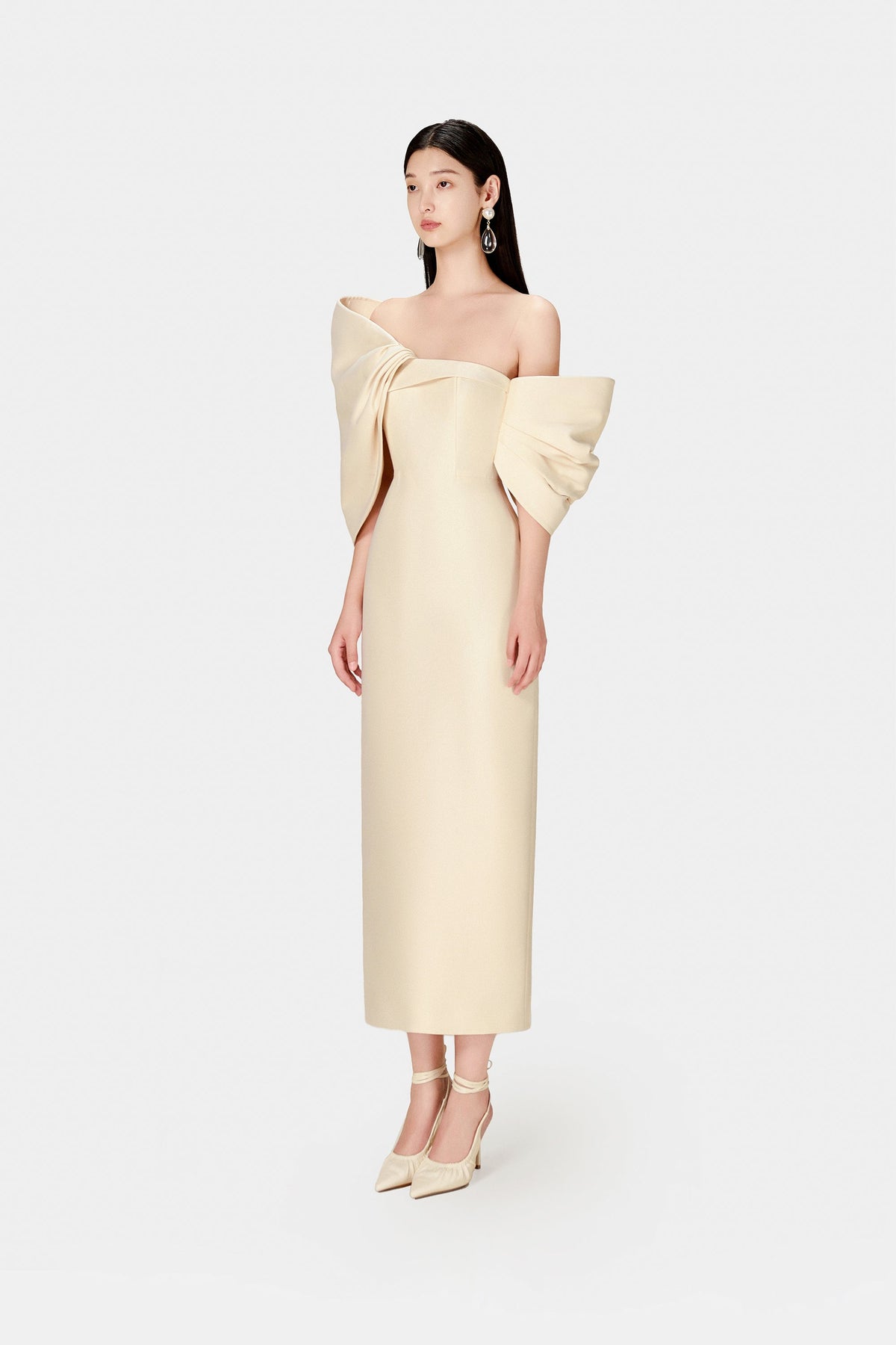 IVORY BIG BOW DRESS