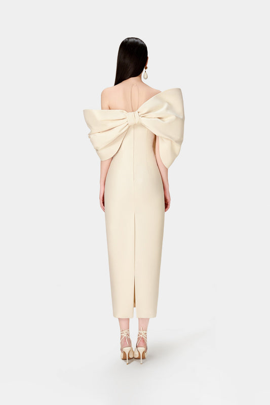IVORY BIG BOW DRESS
