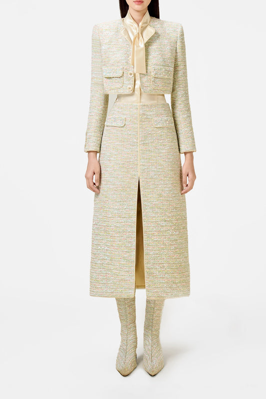 Mint Tweed Jacket Set Dress