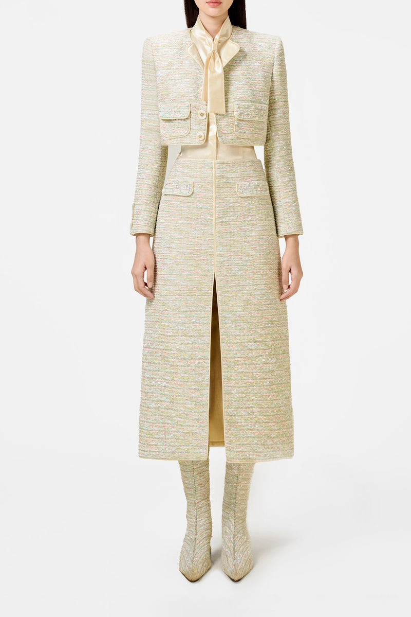 Mint Tweed Jacket Set Dress