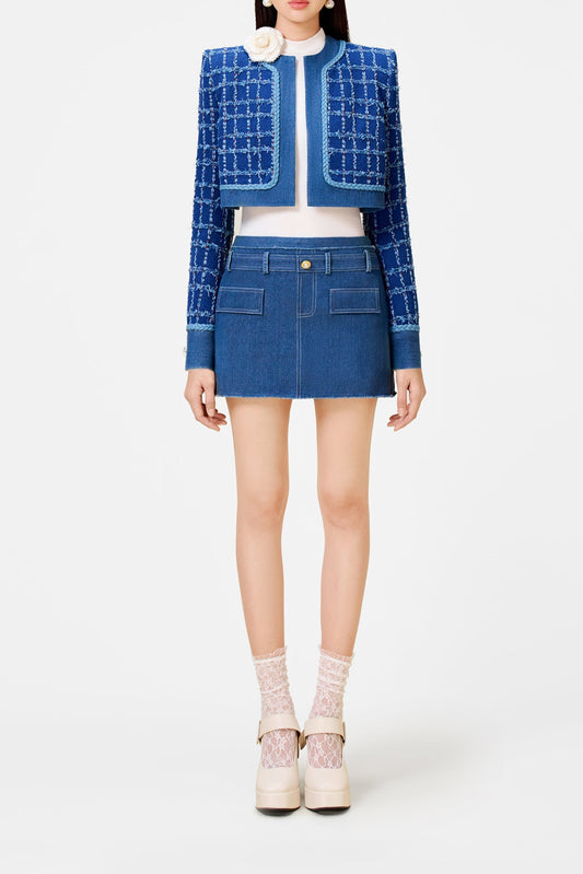 Denim Blue Tweed Jacket
