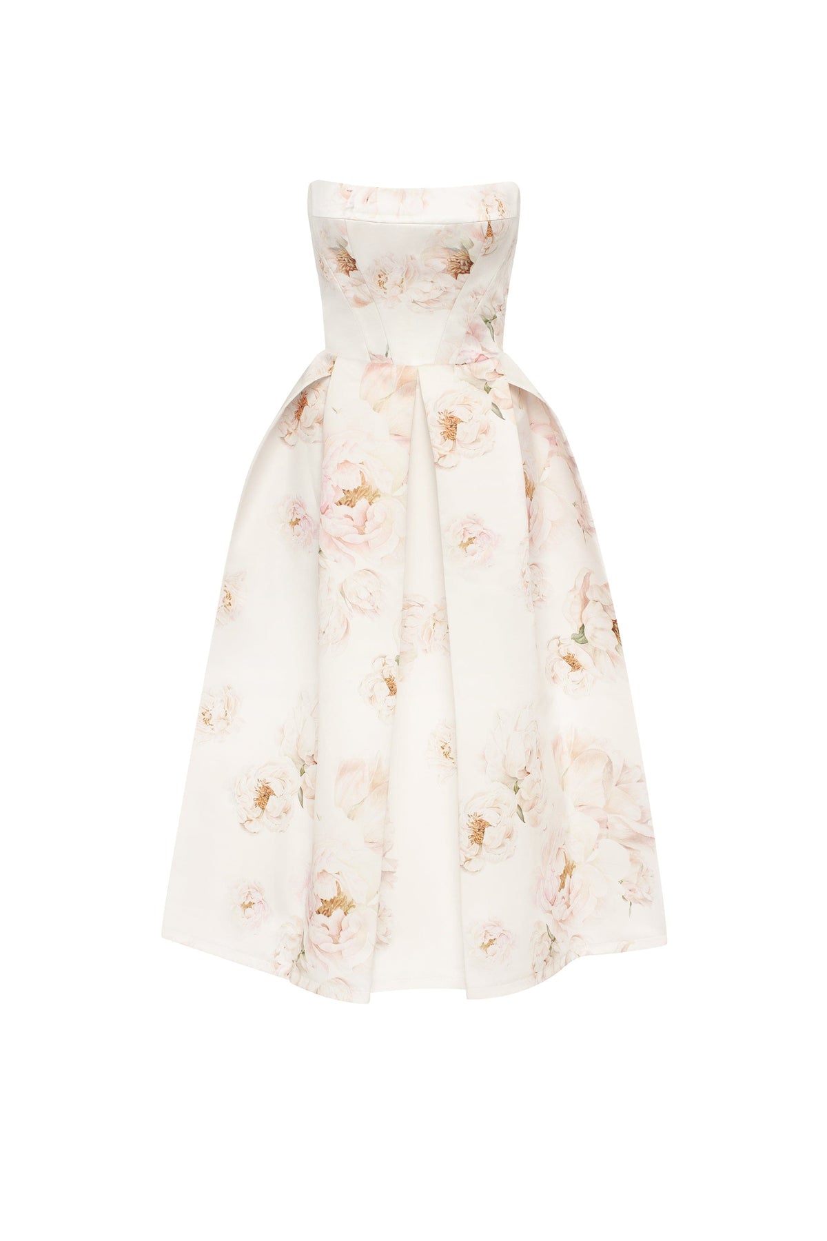 Pink peony corset midi dress, Garden of Eden