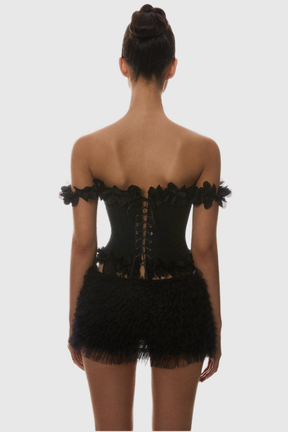 Mackie Off Shoulder Lace Up Corset
