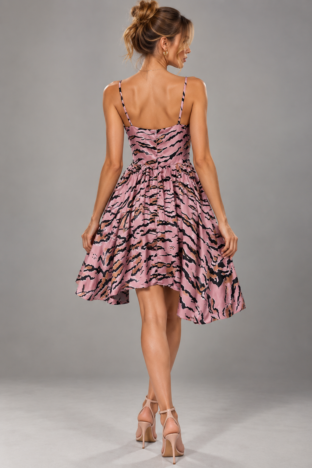 Lillie bow-detail flared mini dress