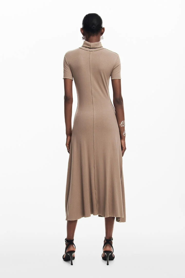 Midi dress with high neck