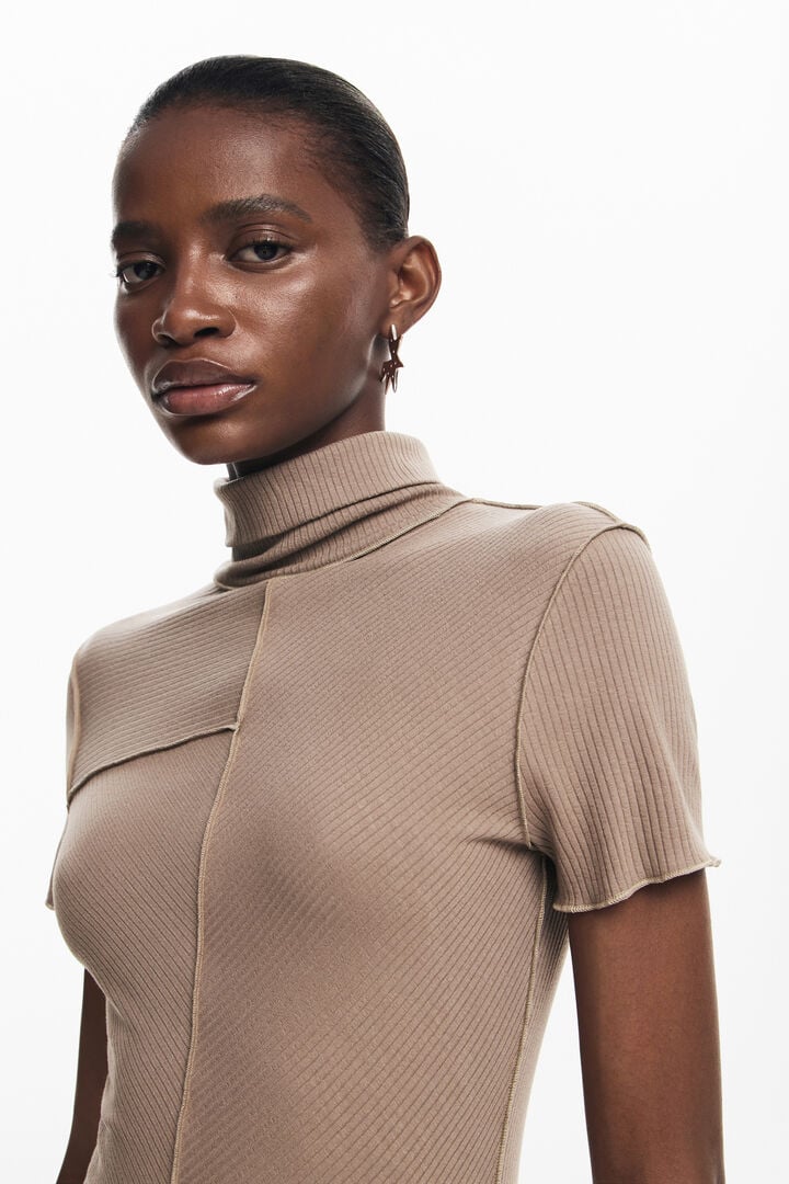 Midi dress with high neck