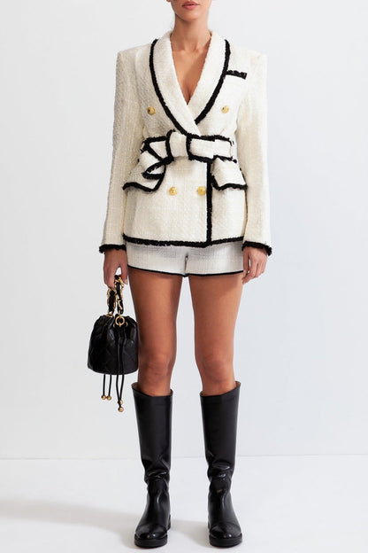 Mishka Breasted Tweed Jacket - White