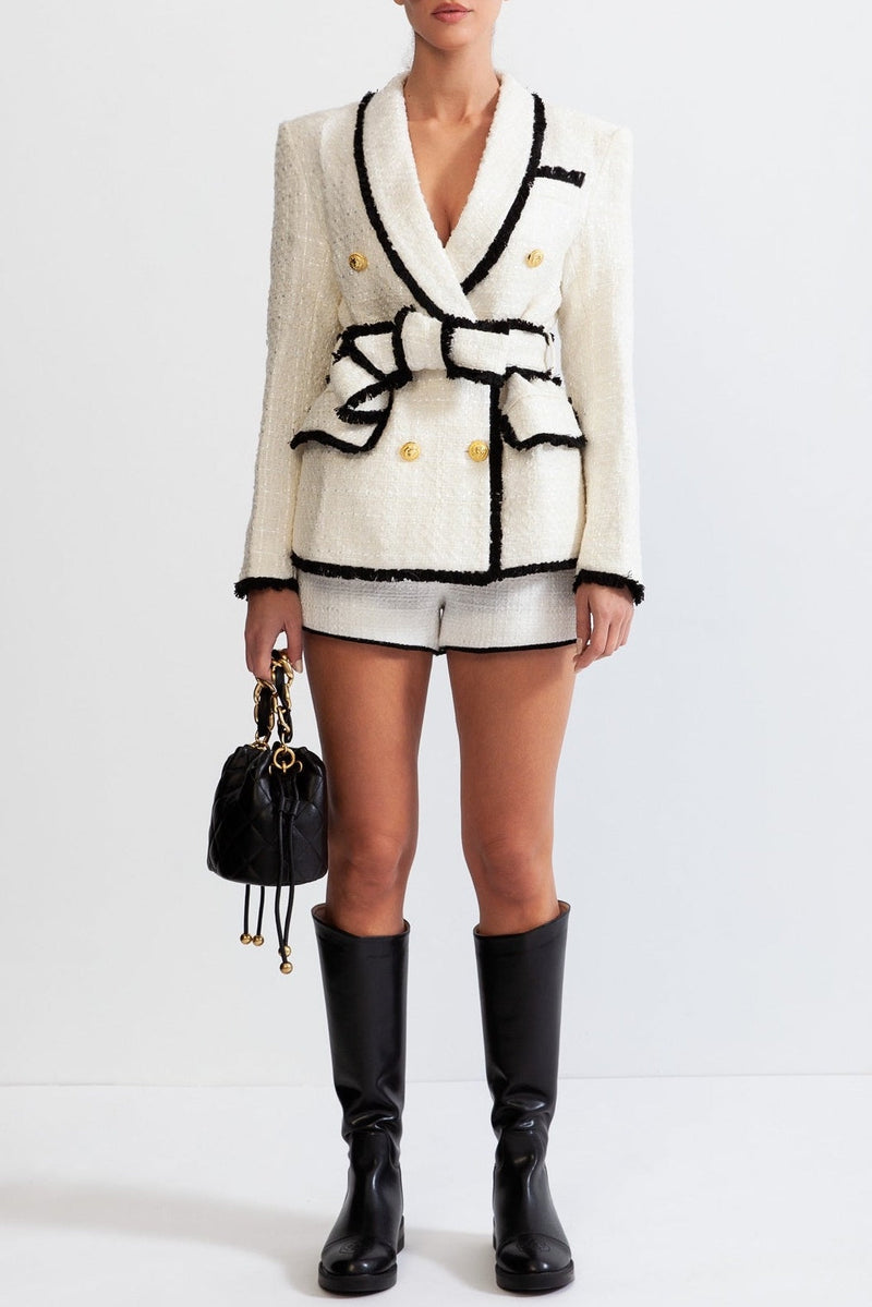 Mishka Breasted Tweed Jacket - White