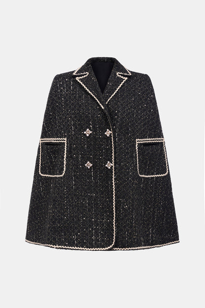 Black Double Breast Cape
