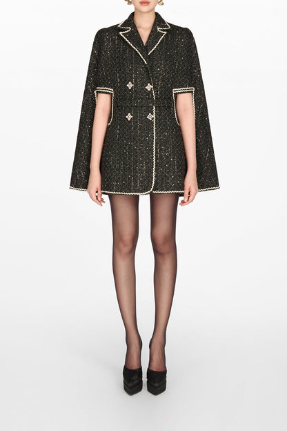 Black Double Breast Cape