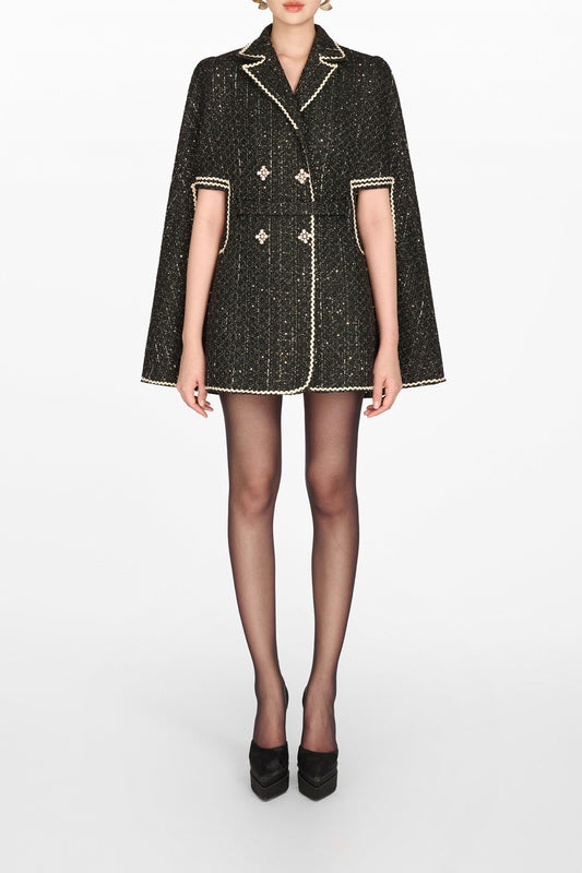 Black Double Breast Cape
