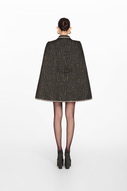 Black Double Breast Cape