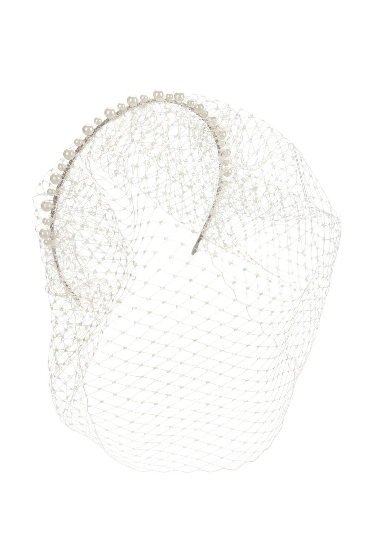 Moreau Ivory Pearl Birdcage Bridal Headband