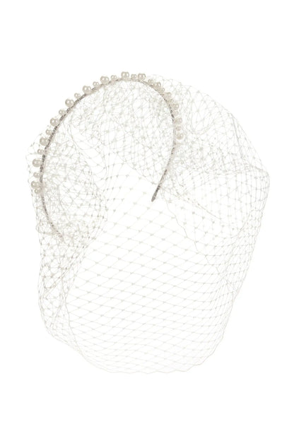 Moreau Ivory Pearl Birdcage Bridal Headband