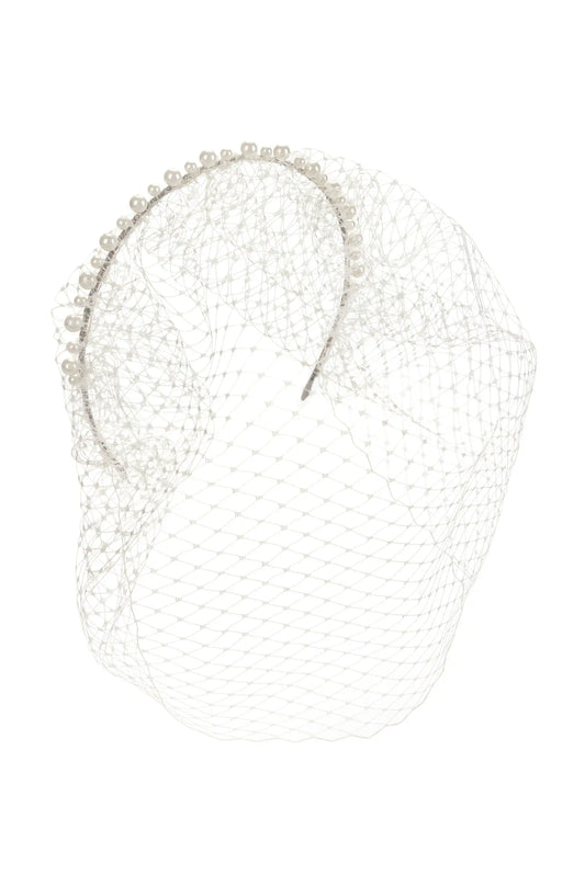 Moreau Ivory Pearl Birdcage Bridal Headband