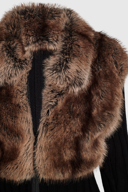 geraldine Faux Fur Knit Coat