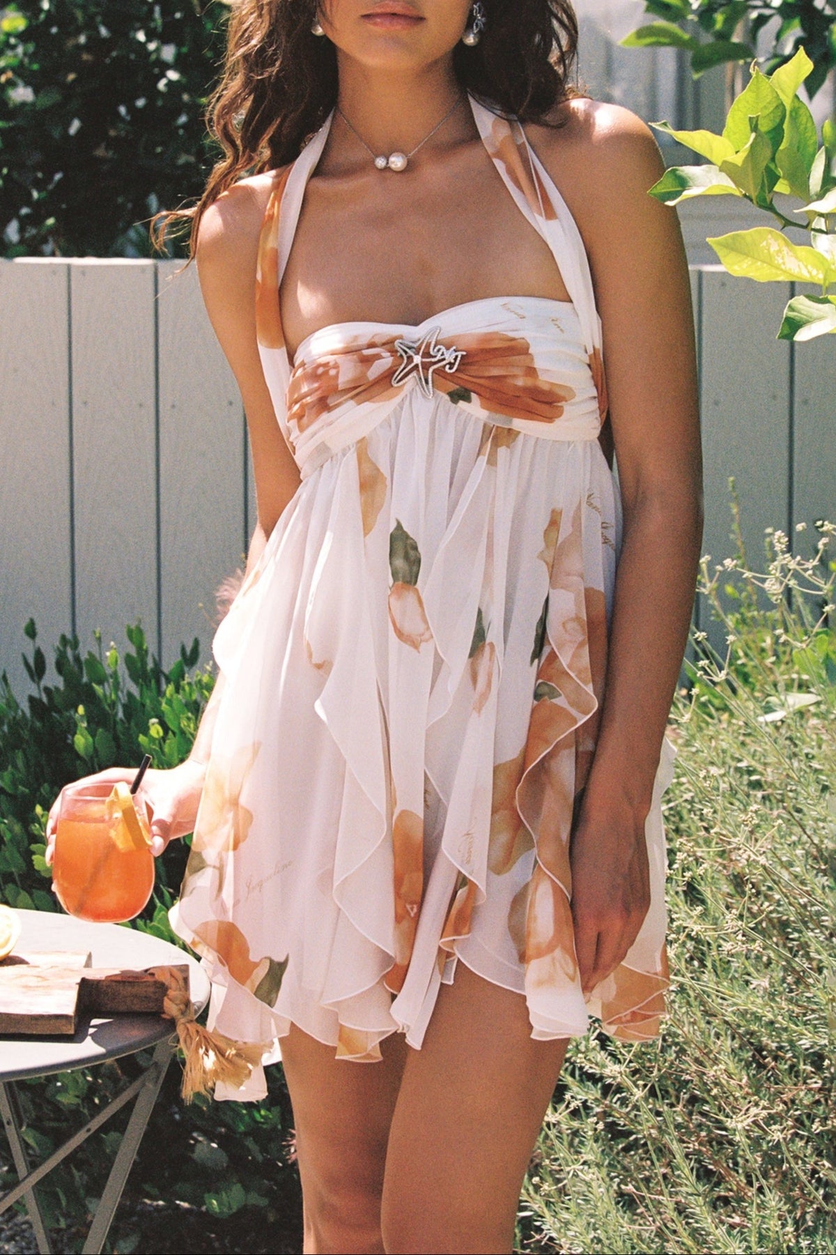 Takala Floral Halter Backless Mini Dress