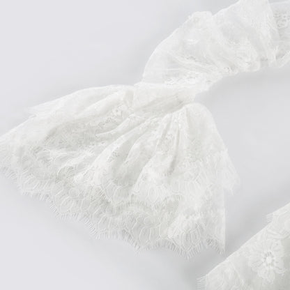 Uiala Lace Puff Sleeves Mini Dress