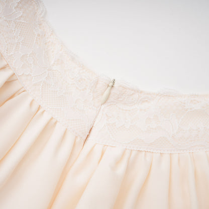 Lace V-Neck Ruffle Satin Mini Romper