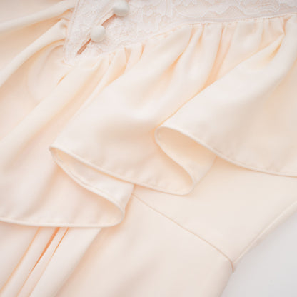 Lace V-Neck Ruffle Satin Mini Romper