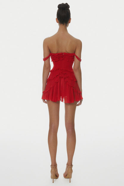 Nirva Off Shoulder Ruffle Mini Dress