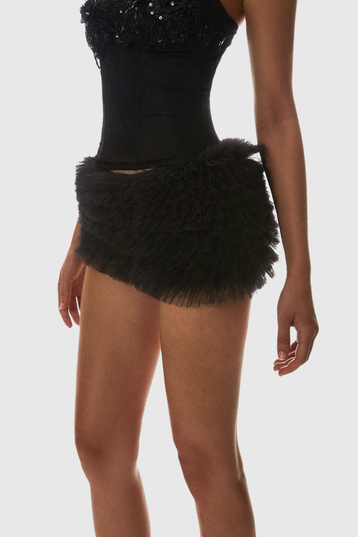 Nketia Sequin Embroidery Strapless Corset