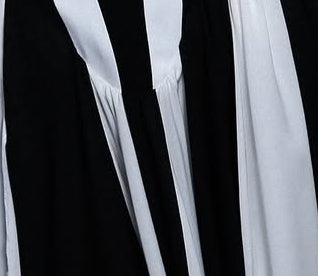Black White Vertical Stripe Floral Appliqué Sleeveless Maxi Evening Gown