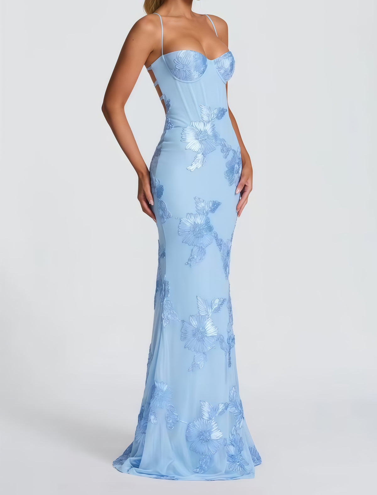 Nefertiti Maxi Dress-Light blue