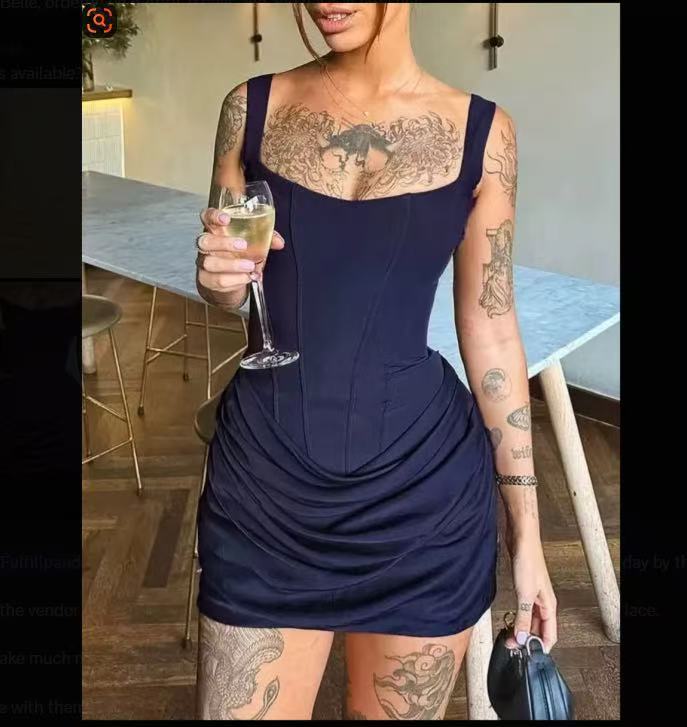 Square Neck Ruched Bodycon Mini Dress