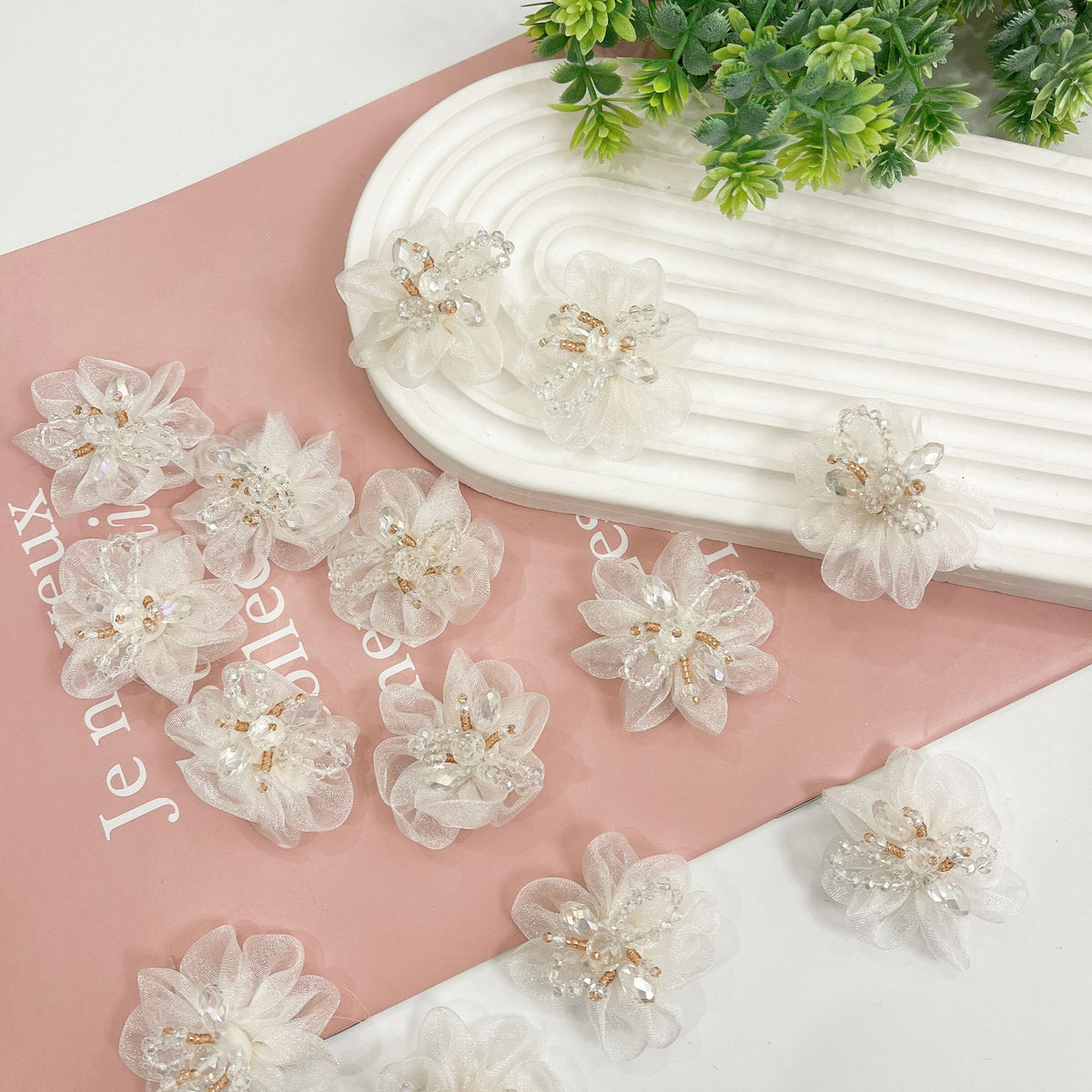 Super fairy three-dimensional flower flower piece, bridal headdress, veil, handmade DIY accessories, materials, women's clothing, flower appliqués, accessories