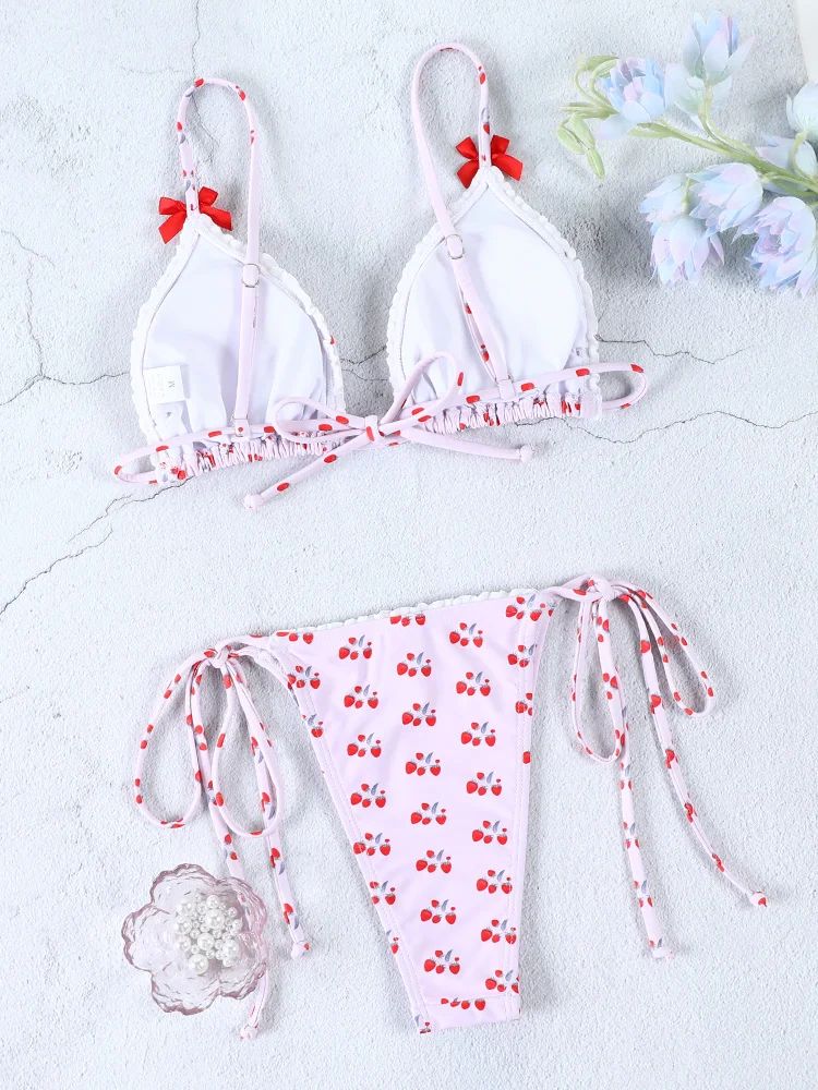 Jayne Cherry Print Bikini Set