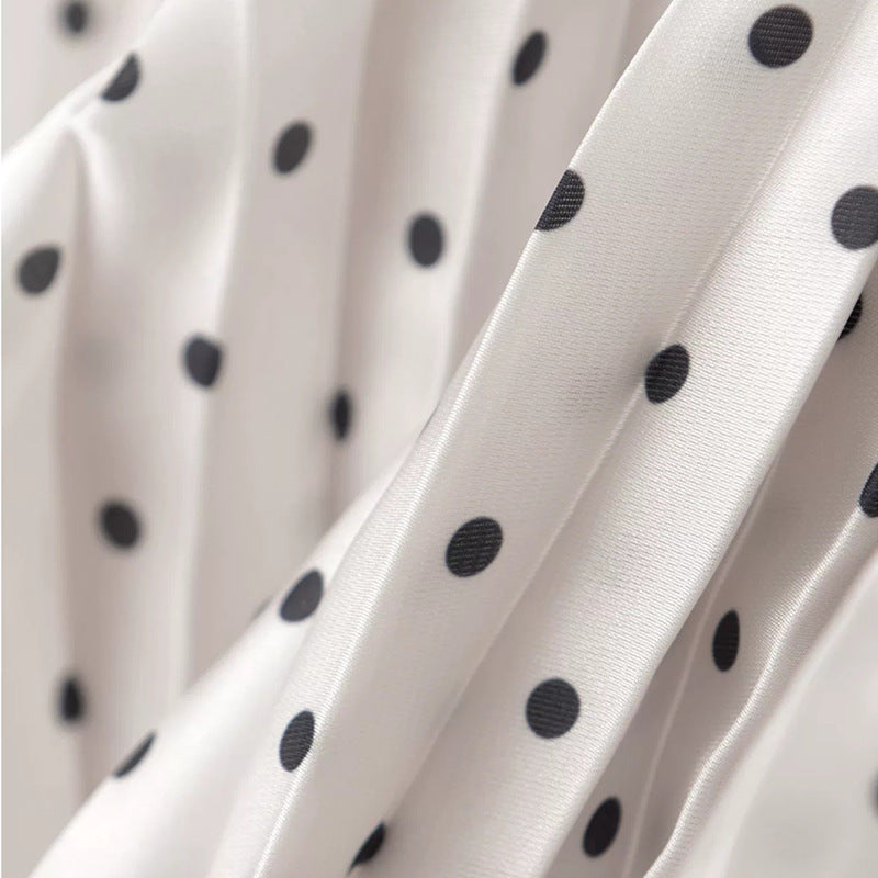 Polka Dot Ruffle Sleeve Midi Dress