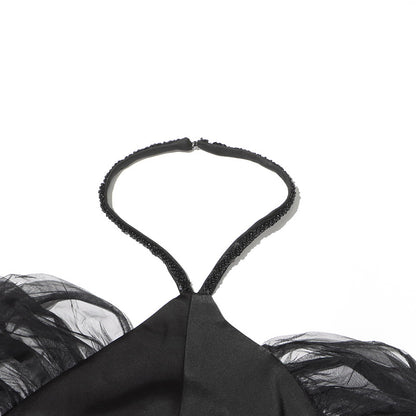 Bliss A-line Halter Neck Taffeta Midi Dress