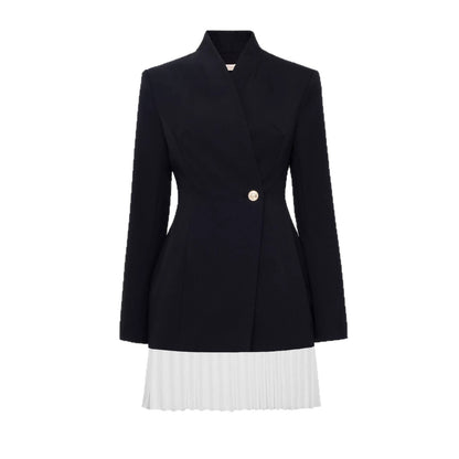 One Button Blazer Pleated Mini Dress