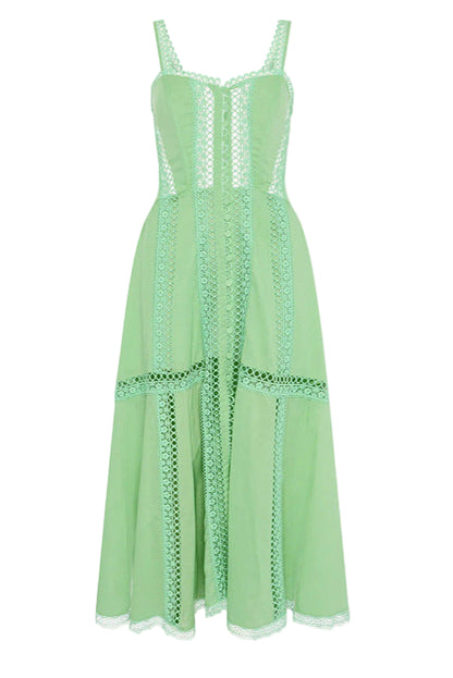 lillian embroidered hollow tube top maxi dress