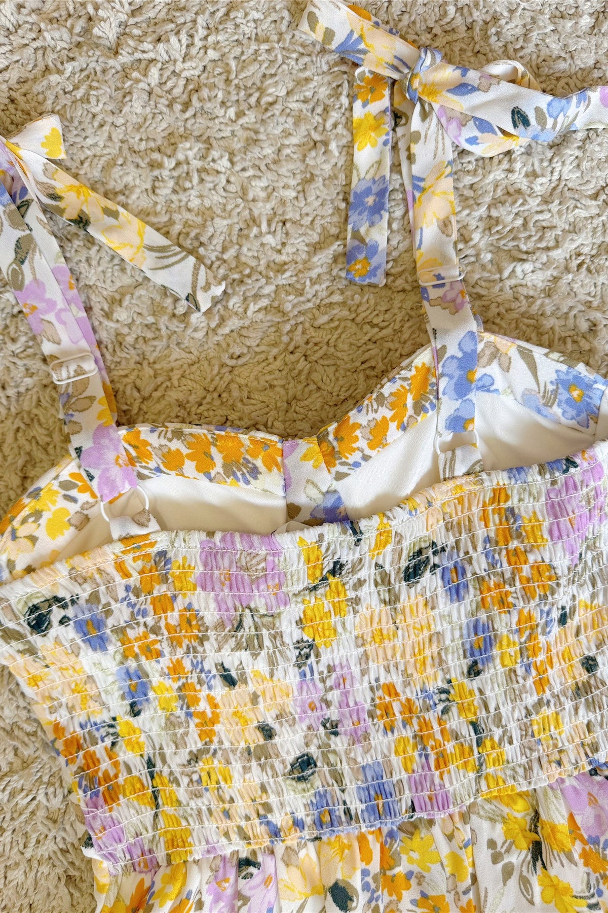 Multicolor Floral Tie-Strap Bustier Mini Dress