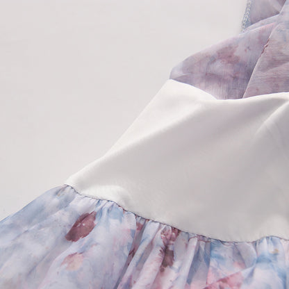 Floral Tiered Strapless Maxi Dress