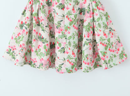 Plunge Neck Floral Mini Dress
