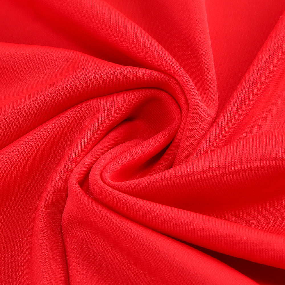 atalanta High Slit Hollowed-out Maxi Dress in red