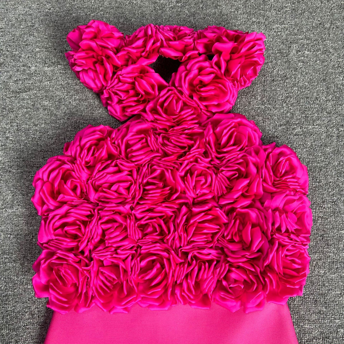 flower bandage midi dress in hot pink