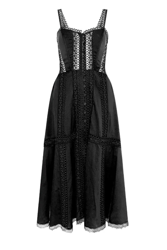 lillian embroidered hollow tube top maxi dress