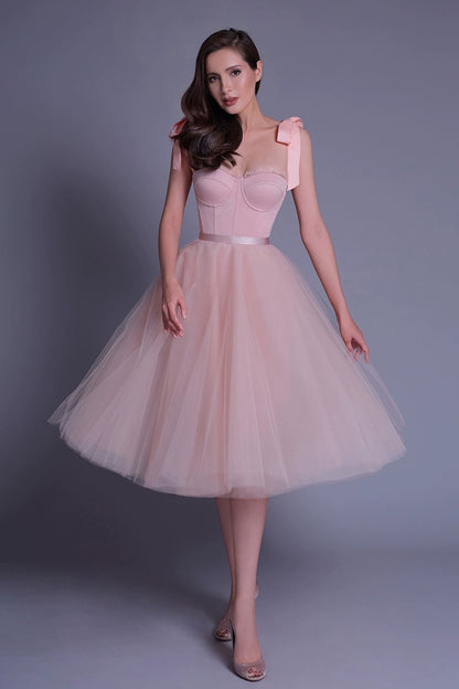 pink umbrella midi dress