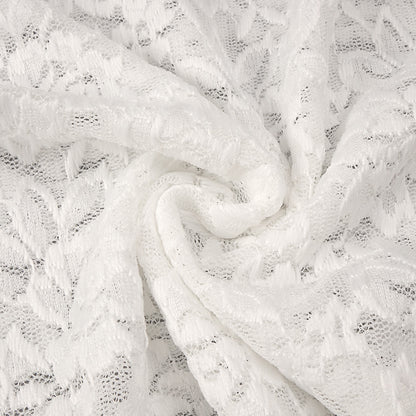 white lace column with front slit gown