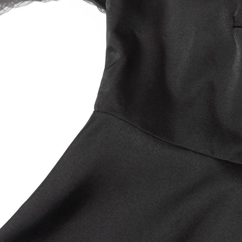 Bliss A-line Halter Neck Taffeta Midi Dress